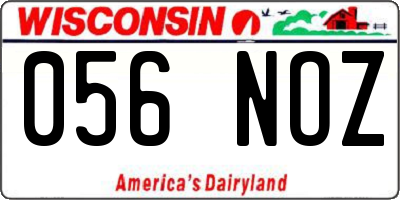 WI license plate 056NOZ