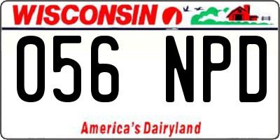 WI license plate 056NPD