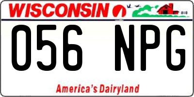 WI license plate 056NPG