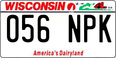 WI license plate 056NPK