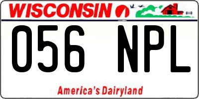 WI license plate 056NPL