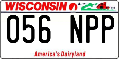 WI license plate 056NPP