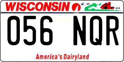 WI license plate 056NQR