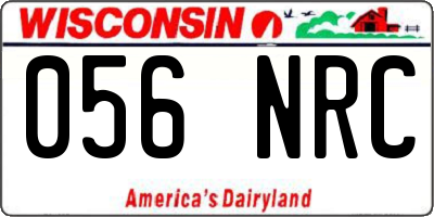 WI license plate 056NRC