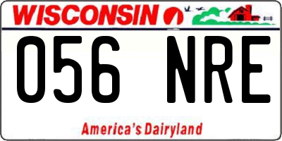 WI license plate 056NRE