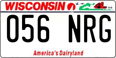 WI license plate 056NRG