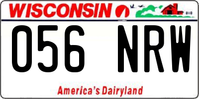 WI license plate 056NRW