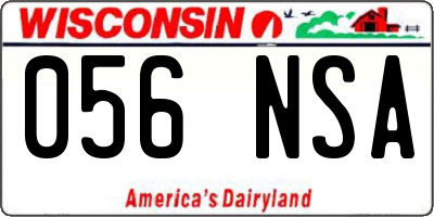 WI license plate 056NSA