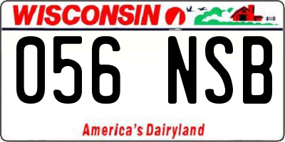 WI license plate 056NSB