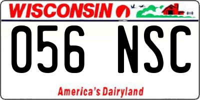 WI license plate 056NSC