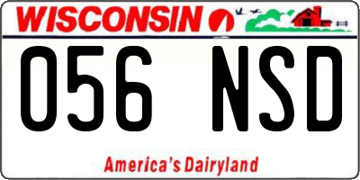 WI license plate 056NSD