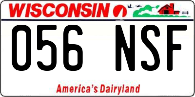 WI license plate 056NSF