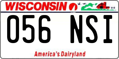 WI license plate 056NSI