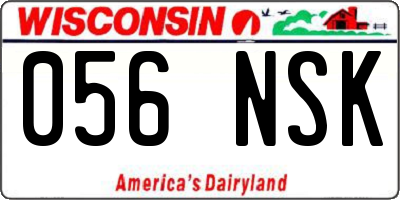 WI license plate 056NSK