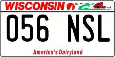 WI license plate 056NSL