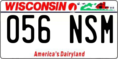 WI license plate 056NSM