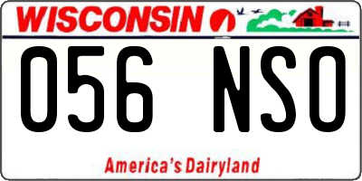 WI license plate 056NSO