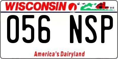 WI license plate 056NSP