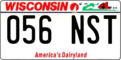 WI license plate 056NST