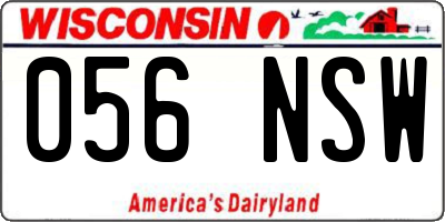 WI license plate 056NSW