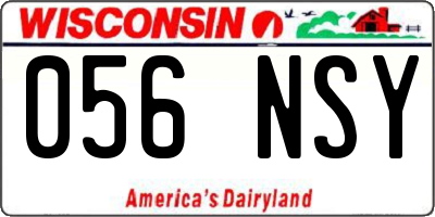 WI license plate 056NSY