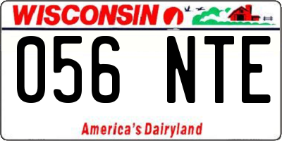 WI license plate 056NTE