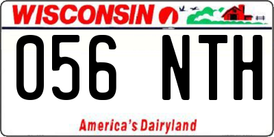 WI license plate 056NTH