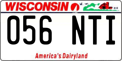 WI license plate 056NTI