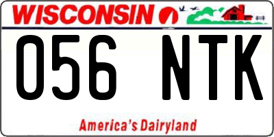 WI license plate 056NTK