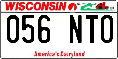 WI license plate 056NTO