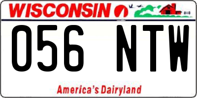 WI license plate 056NTW