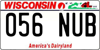 WI license plate 056NUB