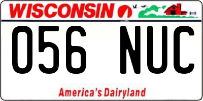 WI license plate 056NUC