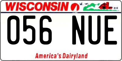 WI license plate 056NUE