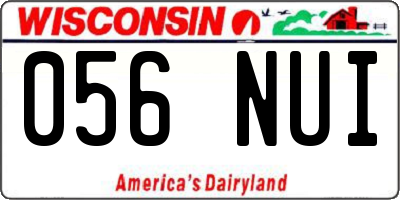 WI license plate 056NUI
