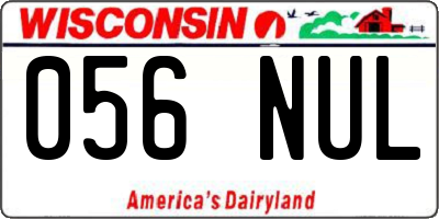 WI license plate 056NUL