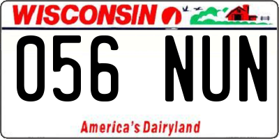 WI license plate 056NUN