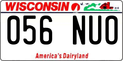 WI license plate 056NUO