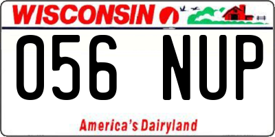 WI license plate 056NUP