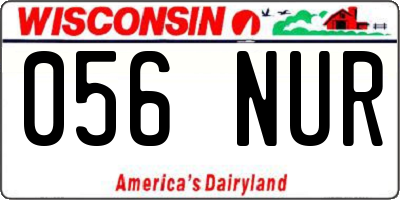 WI license plate 056NUR