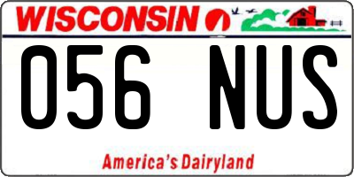 WI license plate 056NUS