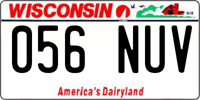 WI license plate 056NUV