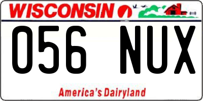 WI license plate 056NUX