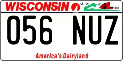 WI license plate 056NUZ