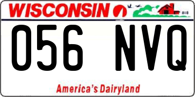 WI license plate 056NVQ