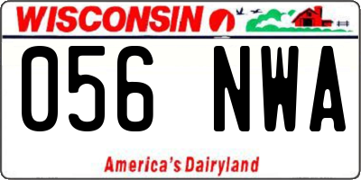 WI license plate 056NWA