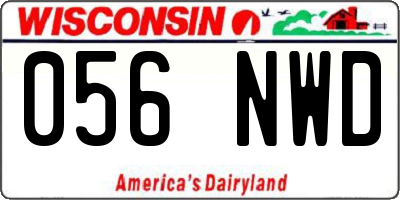 WI license plate 056NWD