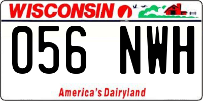 WI license plate 056NWH