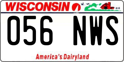 WI license plate 056NWS