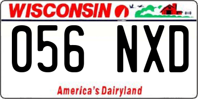 WI license plate 056NXD